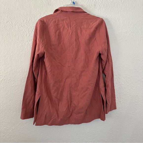 NWT Abercrombie Linen Blend Salmon Lightweight Open Blazer Small - Picture 5 of 5